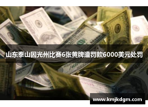 山东泰山因光州比赛6张黄牌遭罚款6000美元处罚